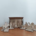 Lesene božične jaslice- praznična dekoracija za božično drevo