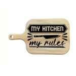 Gravirana deska za rezanje "My kitchen my rules"