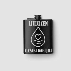 Gravirana prisrčnica "Ljubezen v vsaki kapljici" - Črna