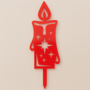 Pleksi rdeča sveča – Izrezane zvezde