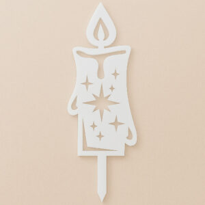 Pleksi bela sveča – Izrezane zvezde