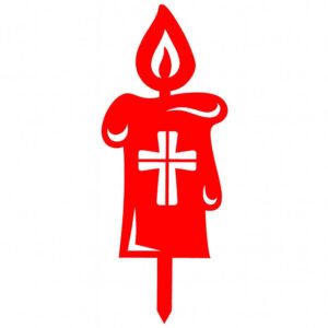 Pleksi rdeča sveča – Izrezan dvojni križ