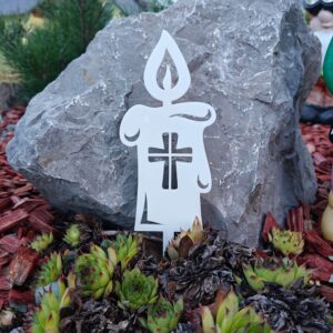 Pleksi bela sveča – Izrezan dvojni križ