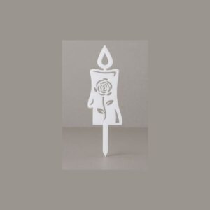 Pleksi bela sveča – Izrezana vrtnica