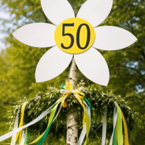 Roža za mlaj z letnico – personalizirana jubilejna dekoracija 2MPK